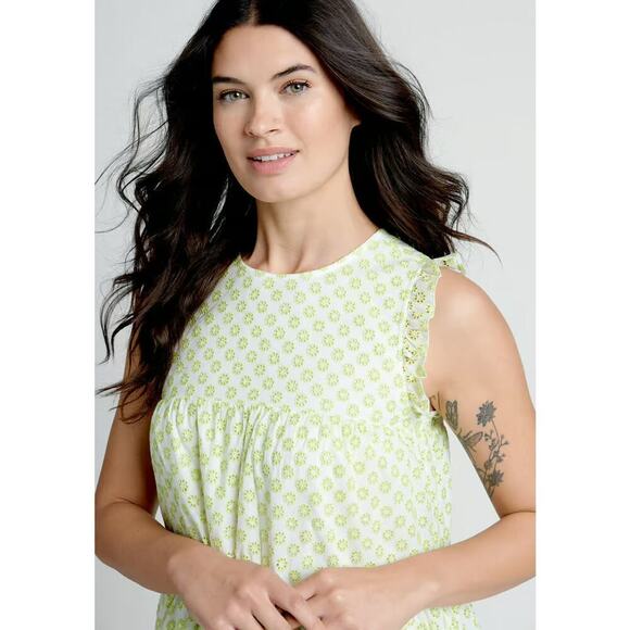 MODCLOTH Day Tripping in Eyelet Flower Fields Trapeze Dress Babydoll M NWT - Picture 3 of 5